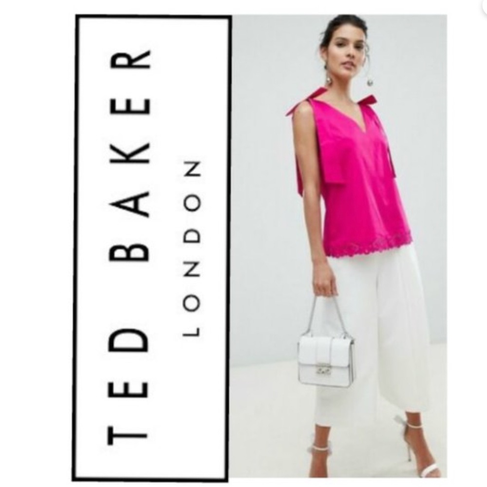 Ted Baker London Daynaa Bow Shoulder Top  Size 3 = 8-10 US